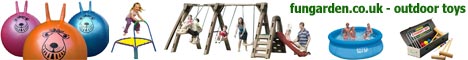 Trampolines, Garden Pools, Ride on Toys, Outdoor Games, Kids Sports Equipment, Adventure Playgrounds, Climbing Frames, Swings, Slides