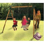 Plum Lemur Wooden Swing Set