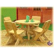 Plum Samson Round Picnic Table and 4 Chairs