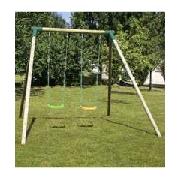 Twin Wooden Swing Set